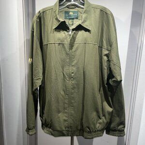 MacGregor Tourney Golf Jacket Nylon Lined Waterproof Men's Large Olive Green